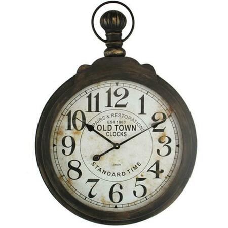 YOSEMITE HOME DECOR Mdf Wall Clock with Iron Ring and Glass Lens CLKB2A147